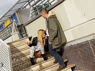 Public blowjob while peeing and outdoor fucking with dulce Chiki